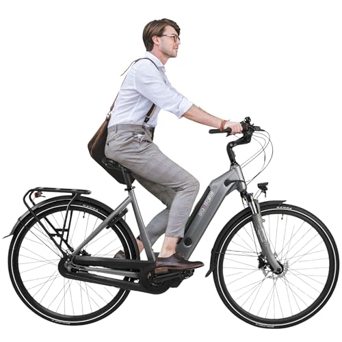 AsVIVA E-Bike B14 Stadtfalter 28 Zoll Citybike - Hollandrad für Damen & Herren | Elektrofahrrad Pedelec 25km/h | Tiefeinsteiger | 250W Motor - 36V 17.5 Ah mit bis zu 150 km Reichweite