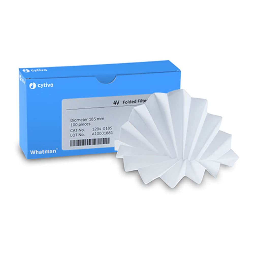 Cytiva 1204-150 Cellulose Folded Filter Paper, Grade 4V, 15 cm (Pack of 100)