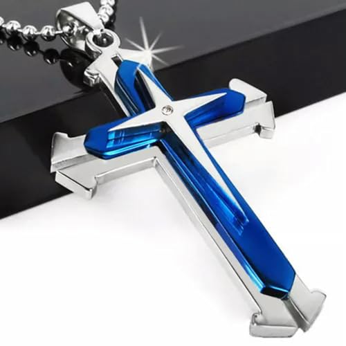 Collier pendentif croix Jésus en argent 925 - Bijou de mode élégant pour homme et femme #14