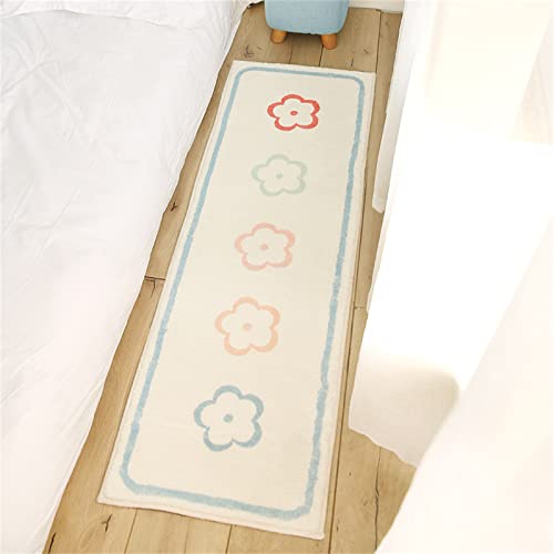 Alfombra De Cachemira De Imitación Minimalista Moderna, Alfombrilla De Suelo Con Estampado De Flores De Felpa De Dibujos Animados Bonitos Para El Dormitorio De La Sala De Estar Del Hogar 100x160cm Cover