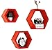 BD.Y Renovación Pintura Estante Estante Pared partición Artesanal Panal Hexagonal Fondo Pared Estante Hexagonal Estantes flotantes (Color: Rojo)