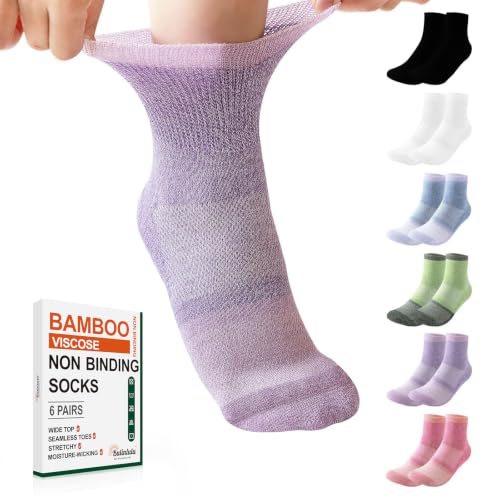 Bulinlulu Diabetic Socks for Women&Men,6 Pairs Non...