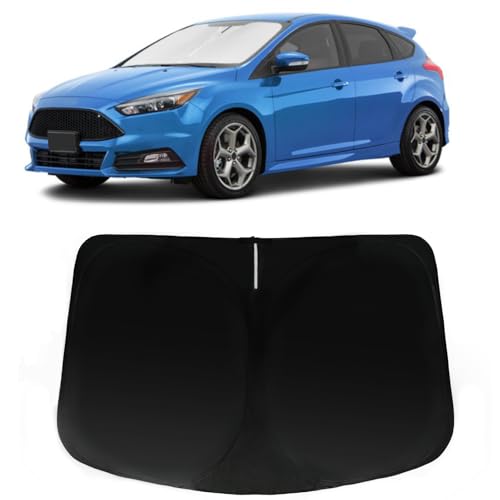 Image of Car Front Windshield Sun Shade for Focus 2012-2018, Car Window SunShades Shield Cover Visor Protector with 240T Reflective Fabric UV & Sun Heat Protection Accessories