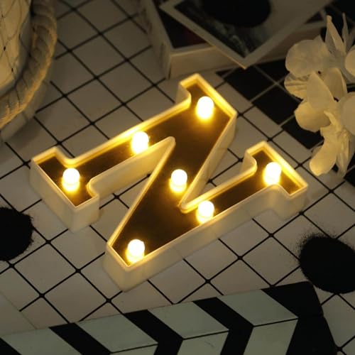 Image of Efavormart 6 inch Gold Marquee Letter N, Mirror Front Warm White LED Light Up 3D Sign, Battery Operated 72H Glow for Wedding Party & Wall Decor