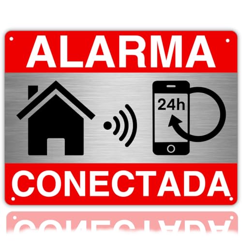 LEIASA | Cartel Área Videovigilada - 21x28 cm - Aluminio - Grosor 0,8 mm - Cartel Videovigilancia - Impresión UV - Resistente Exterior - Señal Alarma Disuasorio de Aluminio (Señal Alarma)