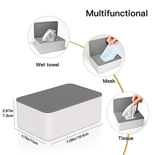 2 Stück Feuchttücher Box und 2 Stück Feuchttücher Tasche Set, Baby Feuchttücherbox, Feuchte Toilettenpapier Box, Taschentuch Aufbewahrungsbox, Feuchttücher Spender, Serviettenbox Mit Deckel