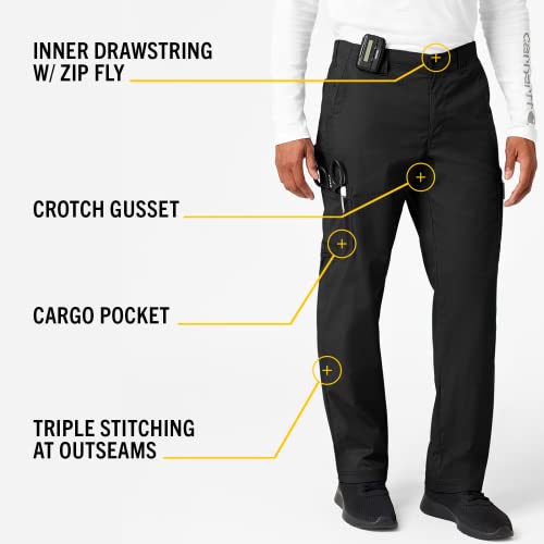 Carhartt Mens Men's Athletic Cargo Medical Scrubs Pants, Black, Medium Us #TOP2