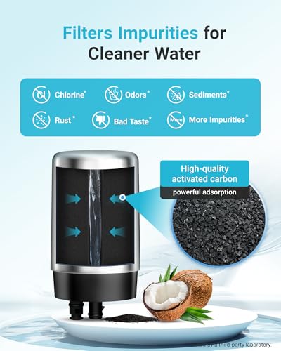 Image of AQUA CREST 7027S Faucet Water Filter, Replacement for Brita Filter, Brita 36311 On Tap Water Filtration System, FR-200, FF-100, 100 Gallons, Chrome, 2 Pack