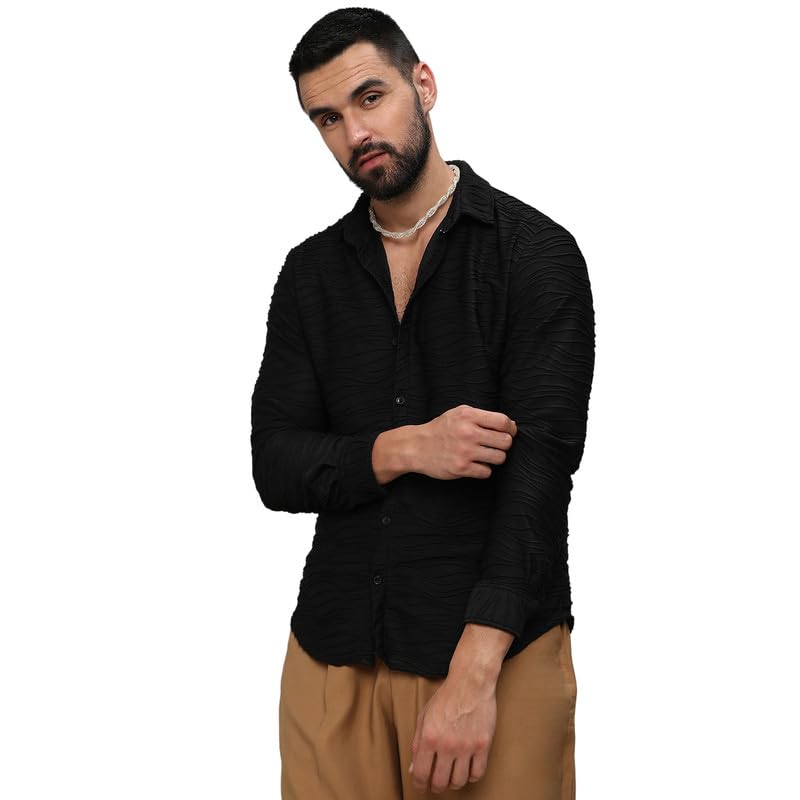 Image of CAHOOT Men's Shirt for Casual Wear | Spread Collar | Short Sleeve | Regular Fit | Button Closure | Shirt Crafted with Comfort Fit for Casual Wear