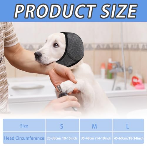 XFSRG Ohrenschutz Hund Geräuschreduzierung und Schutz Weiches Bequemes Verstellbare Haustiere Ohrenschützer für Angstlinderung Beruhigung(Grau/S)