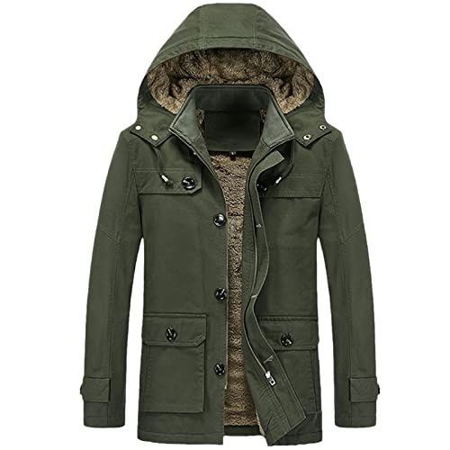 Parka d'hiver homme chaude avec doublure polaire douce et look délavé