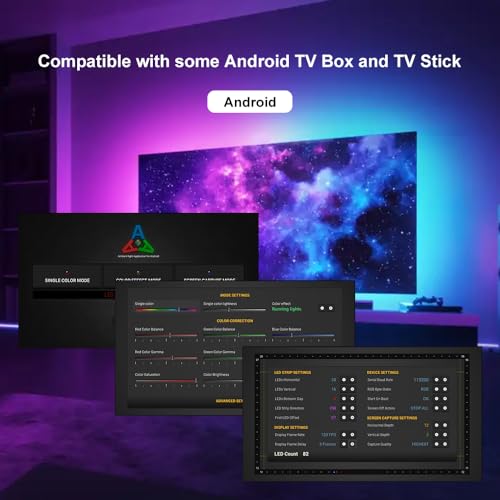 Image of Gaming LED Strip Lights 9.84ft with CH1 Connectors Screen Sync RGB Backlight for 32-43 Inch PC Monitor & TV Music Sync LED Light Bar Works with Windows & Android TV Box BPSK2