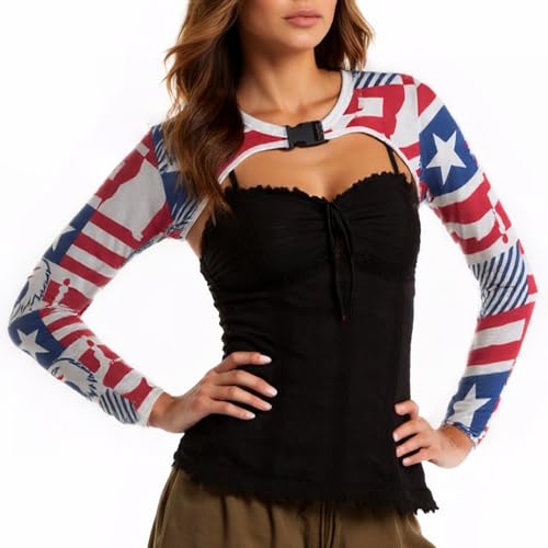 Image of Ypser See Through Mesh Crop Top Sheer Open Front Shrug Fishnet Cover Ups with Buckle