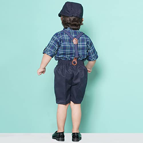 Image of AJ DEZINES Kids Casual Wear Clothing Cotton Blue Shirt Short Set For Boys (Twister-CA-45-BLUE-1)