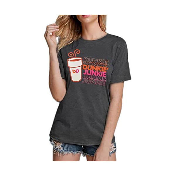 Coffee-Shirt-for-Women-Dunkie-Junkie-T-Shirts-Funny-Letter-Print-Short-Sleeve-Casual-Tee-Tops Coffee Shirt for Women Dunkie Junkie T Shirts Funny Letter Print Short Sleeve Casual Tee Tops