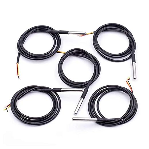 AZDelivery 5 x 1m Cable DS18B20 Sensor de Temperatura Digital de Acero Inoxidable Resistente al Agua Compatible con Arduino y Raspberry Pi con E-Book Incluido!