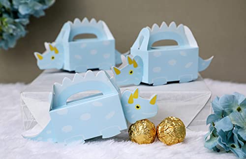 Image of SATYAM KRAFT 20 Pcs Dinosaur Theme Folding Gift Boxes - Paper Storage Box for Chocolate, Dry Fruits, Return Gifts, Birthday, Wedding, Engagement Party Favors (Pack of 20, Sky Blue)