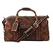 KomalC Leather Duffel Bags for Men and Women Full Grain Leather Travel Overnight Weekend Leather Bags Sports Gym Duffel for Men (Dark Tan)