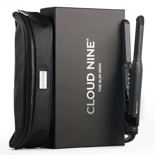 CLOUD NINE The New Slim Iron Hair Straightener | Variable Temperature Control Quick Heat Frictionless Styling | Revive Mode Digital Display 360° Swivel Cord | Mineral Infused Plates | Smooth Sleek