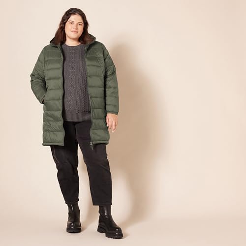 Amazon Essentials Women's Lightweight Water-Resistant Packable Puffer Coat Outerwear, -olive, Medium - image 5