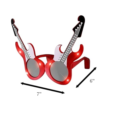 Guitar LED Sunglasses Red2