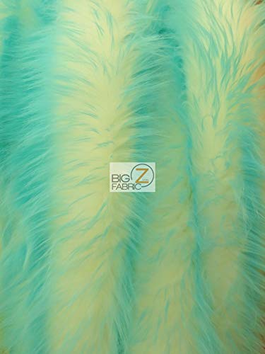 Big Z Fabric Frozen Shag Faux Fake Fur Long Pile Fabric Sold by The Yard DIY Coats Costumes Scarfs Rugs Accessories Fashion (Aqua)