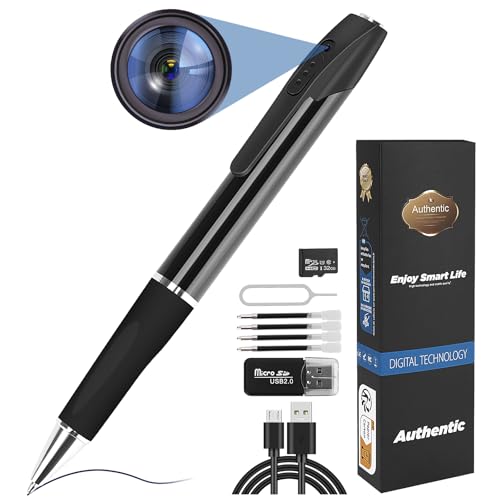 FINSUI Cámaras Espía Cámara espía HD 1080p 32GB Mini cámara espía portátil Grabación en Bucle y Toma de fotografías con batería Recargable 150 Minutos Tiempo de grabación