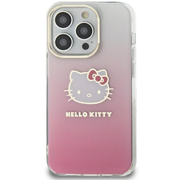 CG MOBILE Hello Kitty HKHCP15SHDGKEP Coque pour iPhone 15 6.1 Rose Hardcase IML Gradient Electrop Kitty Head