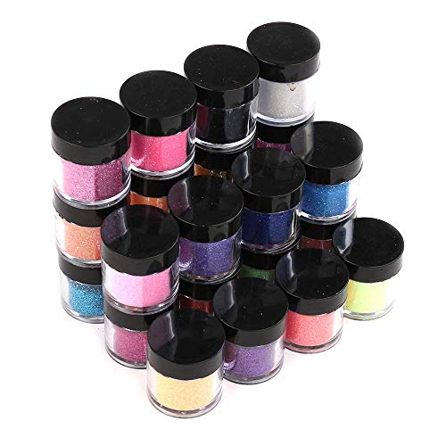 HitHopKing 24 Color Glitter Powder Acrylic Powder Set for Nail Art 3D DIY Tips decoration