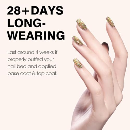 Image of CANNI Glitter Gel Nail Polish - 1pcs 9ml Red Green Color, Soak Off UV LED Nail Gel for DIY Nail Art, Salon or Home Manicure