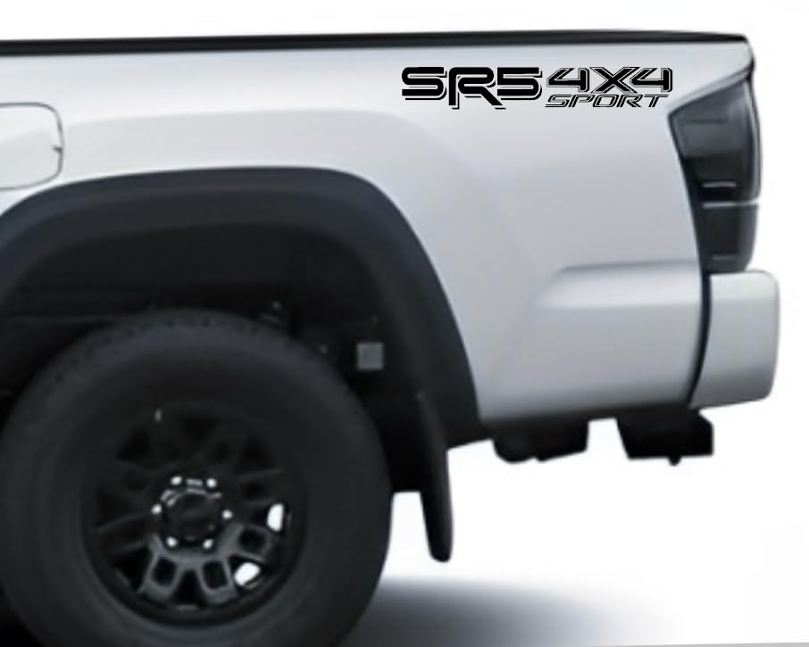 SR5 4x4 Sport Truck Decal Kit, 2-Side Vinyl Graphics, Black and Red