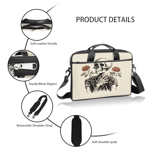 Bolso Vintage Esqueleto con Flor para Laptop 15 Pulgadas miniatura 4