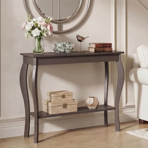 ChooChoo Narrow Console Table, Chic Accent Sofa Table, Entryway Table, Espresso