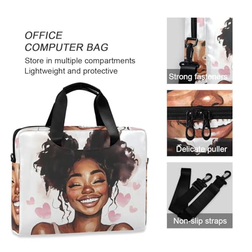 Maletín portátil ALAZA negro con estampado rosa miniatura 5