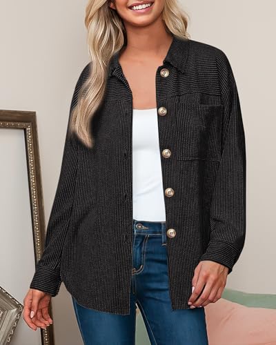 Image of PRETTYGARDEN Women's Textured Oversized Button Down Shirts