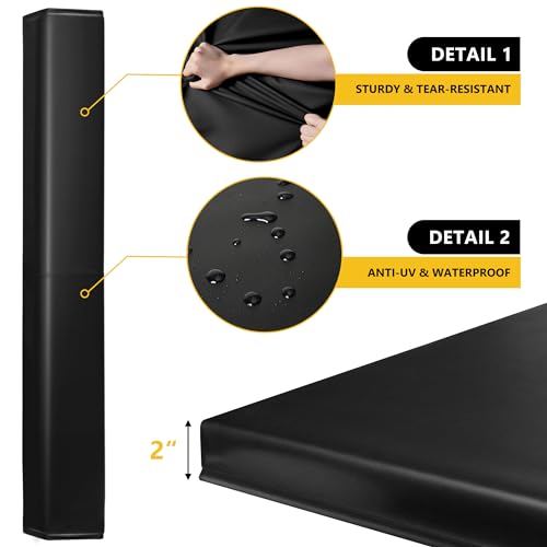 Image of 72 inch Tall Basketball Pole Pads, All-Weather Square Basketball Pole Padding Outdoor, 2 inch Thick Heavy Duty Wrap-Around Protective Pads for Fixed Height & Adjustable Basketball Hoop Poles