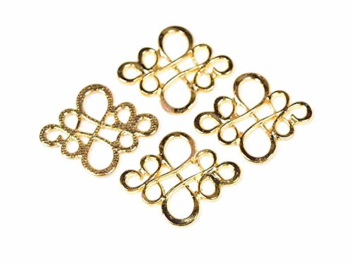 Connettori fatti a mano Vintage rotondi Color oro fiore in metallo
