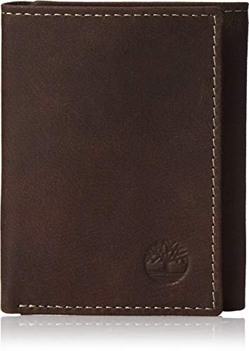 Timberland Mens Leather Trifold Wallet With ID Window, Brown (Blix), One Size