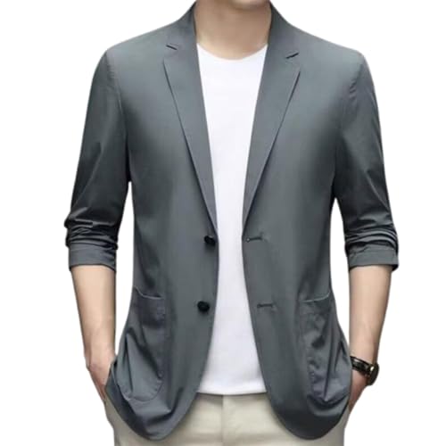Jackets, Lightweight Summer Ice Silk Cool Suit Jacket,Business Suit Jacket,Double Button Design, Casual Slim Fit