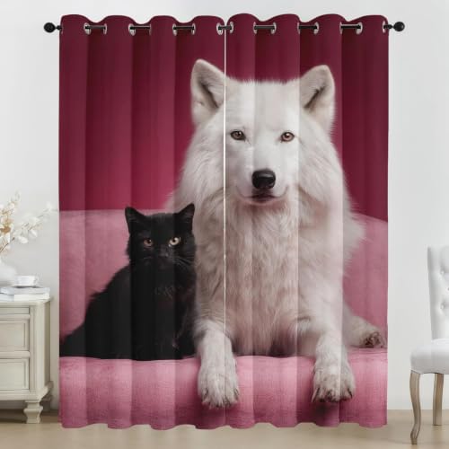 Rideau occultant courts chats et chiens rideaux isolant thermique 3D
