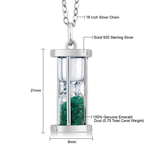 Gem Stone King 925 Sterling Silver Hourglass Pendant With 0.75 Ct Gemstone Dust 18 Inches Chain - Image 6