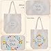 Louise Maelys Funny Embroidery Kit Canvas Tote Bag for Beginners,Cross Stitch Kits for Adults,DIY Crafts Needlepoint,Women Shopping Reusable Grocery Bags