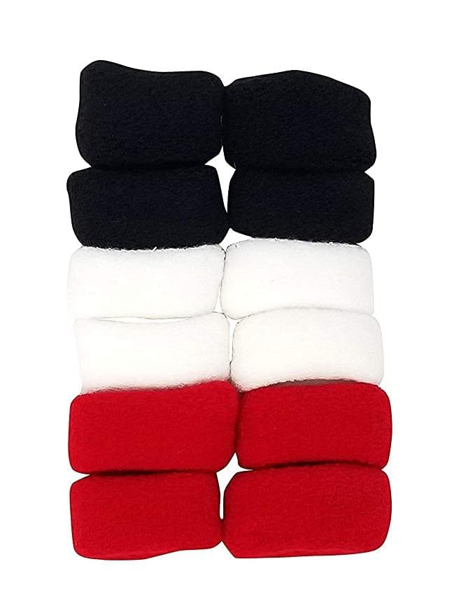 Kalaneet Hair Rubberbands Hair Accessories Cottonwool Large Thick Extra Soft Bun Ponytail Holders, Black, Red, White Color Rubber Band for Women & Girls (Pack of 12) (Beauty Multi 56)