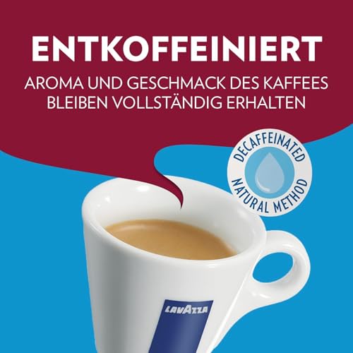 Lavazza, Decaf „My Rich Break“ Intenso, Entkoffeinierte Kaffeebohnen, Ideal für Cappuccino, mit Aroma Noten von Tabak und Holz, Arabica und Robusta, Intensität 6/10, Mittel-Dunkel Röstgrad, 500 g