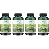Swanson Ashwagandha Powder Supplement - with Ashwagandha Root to Promote Stress Relief & Energy - Ayurvedic Supplement for Natural Wellness (100 Capsules, 450mg Each) 4 Pack