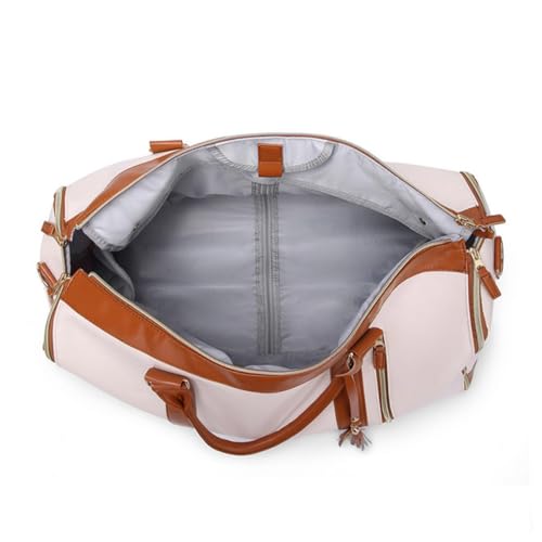 Bolsas de ropa para viajes, Bolsas de viaje para ropa, Bolsas de viaje convertibles para llevar, Bolsas de viaje grandes para mujeres, Bolsas de viaje 2 en 1 con bolsa para zapatos-White4