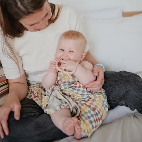 Image of mushie Muslin Baby Swaddle Blanket | 100% Organic Cotton (Retro Check)