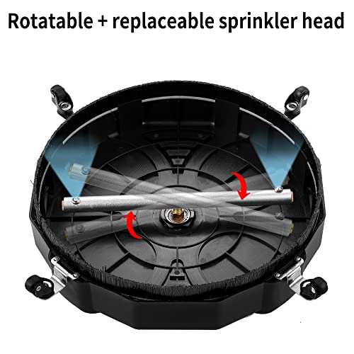 18" Pressure Washer Surface Cleaner - 3600 Psi Power Washer Surface Cleaner Attachment With 1/4" Quick-Connect, 2 Extension Wand For Cleaning Driveway, Sidewalk, Garden, Patio Surface Cleaner #TOP5