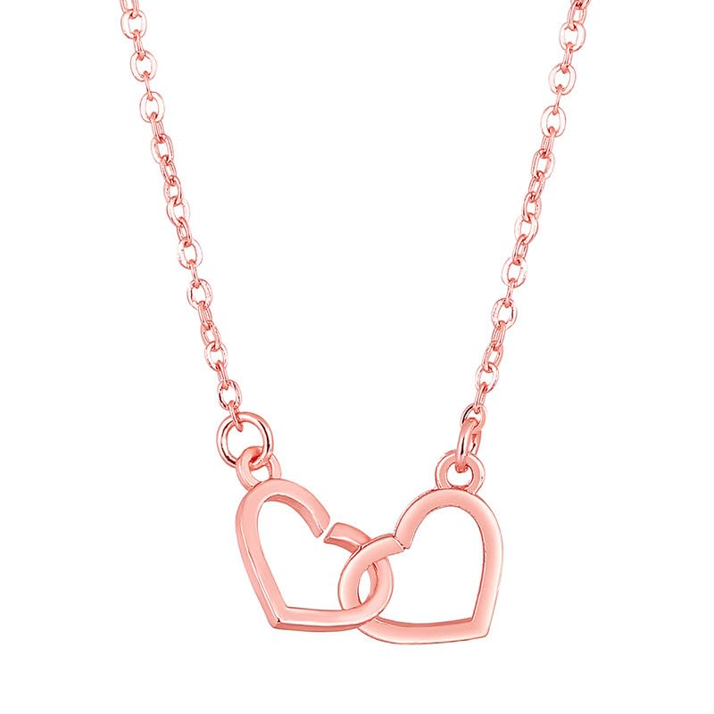 Image of Mahi Dual Heart Link Pendant Necklace for Women (PAPS1101897PR)