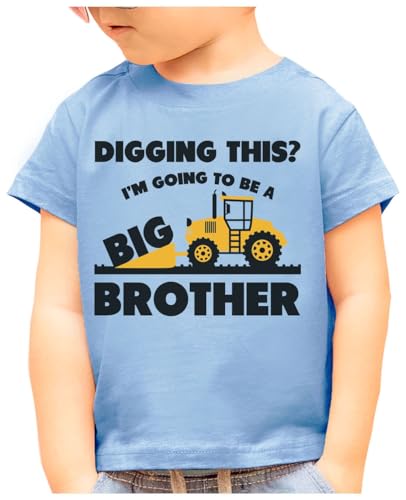 Tstars Digging This? I'm Going to Be a Big Brother Shirt Baby Pregnancy Announcement Boys Sibling Toddler Kids T-Shirt 2T California Blue